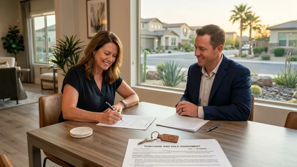 Cash Home Buyers Goodyear AZ completing a convenient home sale